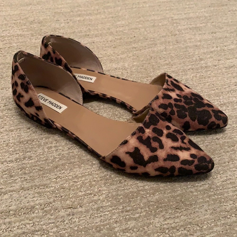 Leopard Steve Madden Flats with Pointed Toe Sz 11